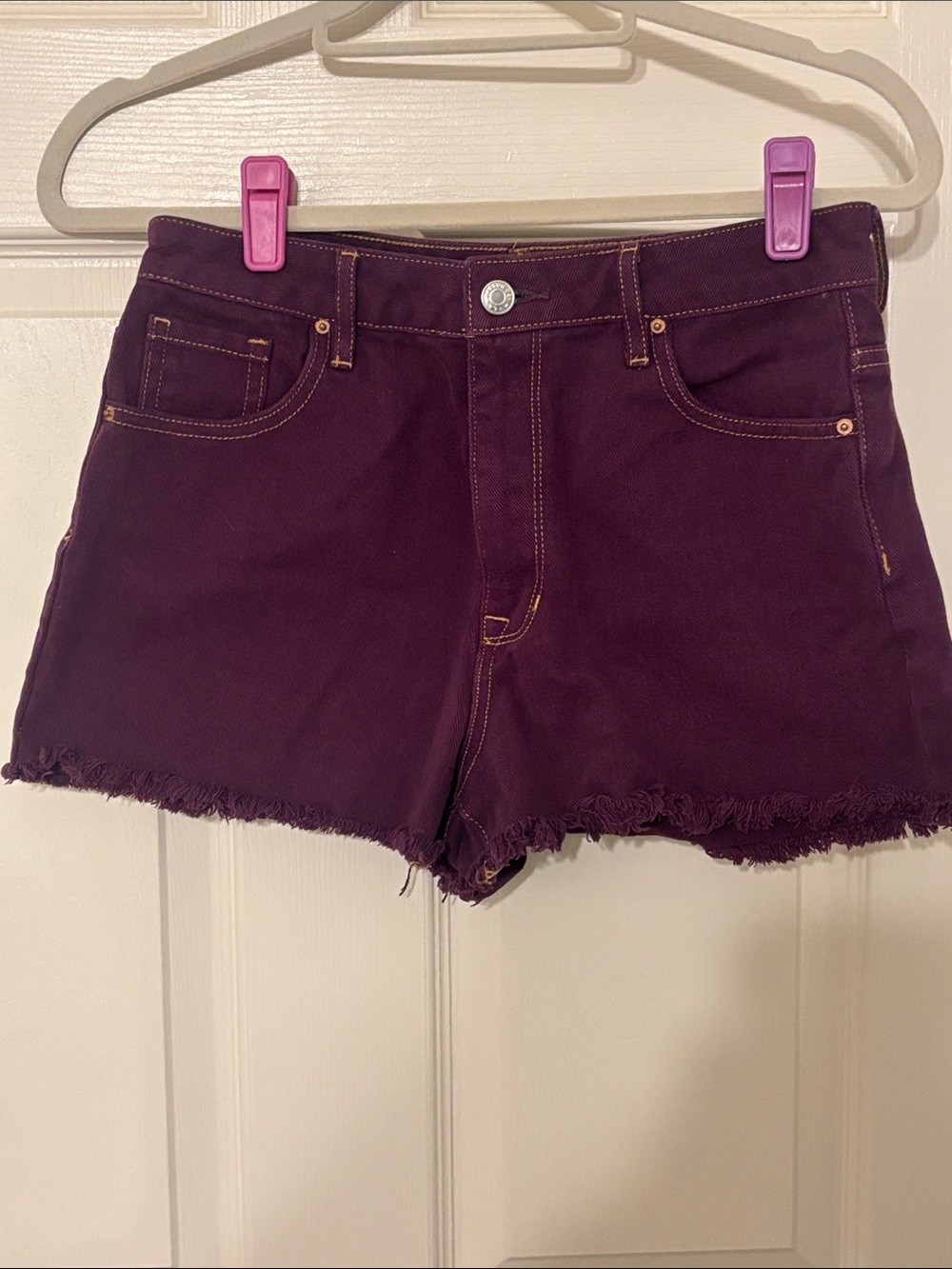 PacSun Plum High Rise Festival Denim Cutoff Shorts 28